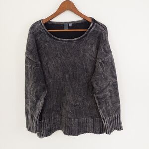 Shannon Passero Round Neck Knit Sweater Gray Size Large